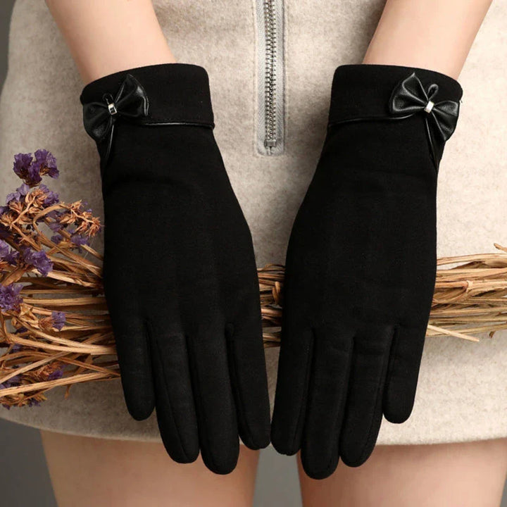 Florence Wool-Blend Bow Gloves