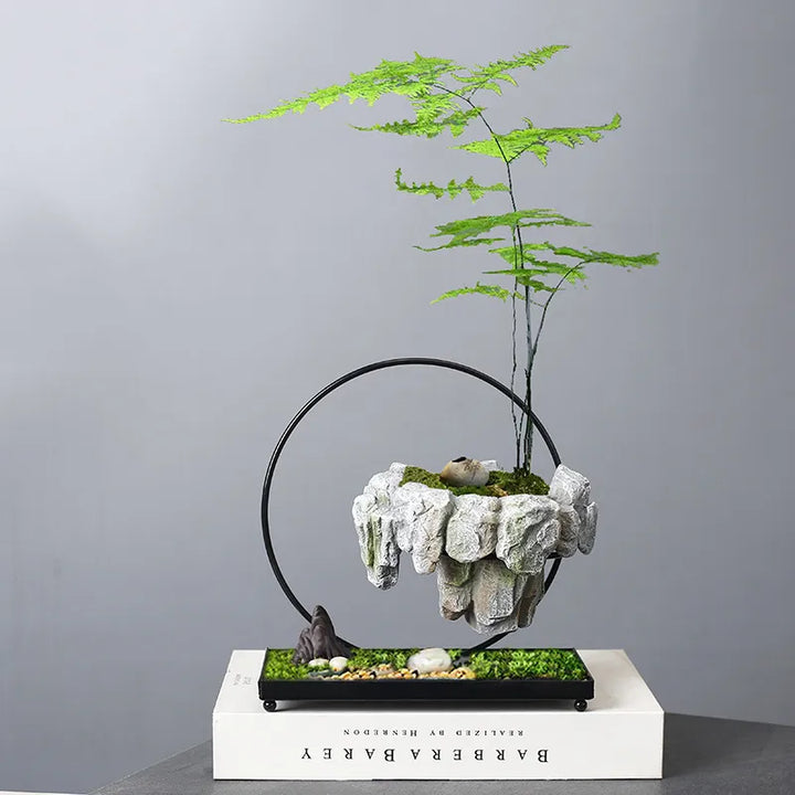 Floating Stone Planter with Magnetic Base