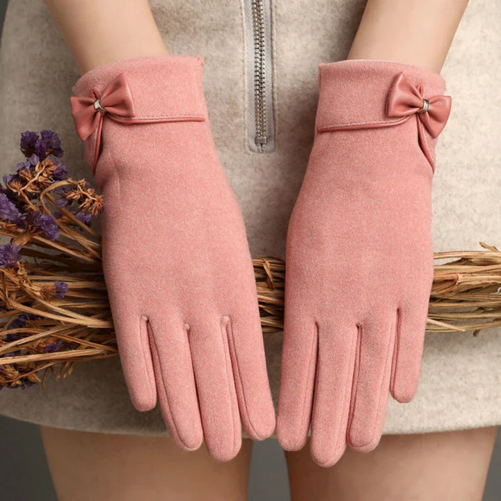 Florence Wool-Blend Bow Gloves