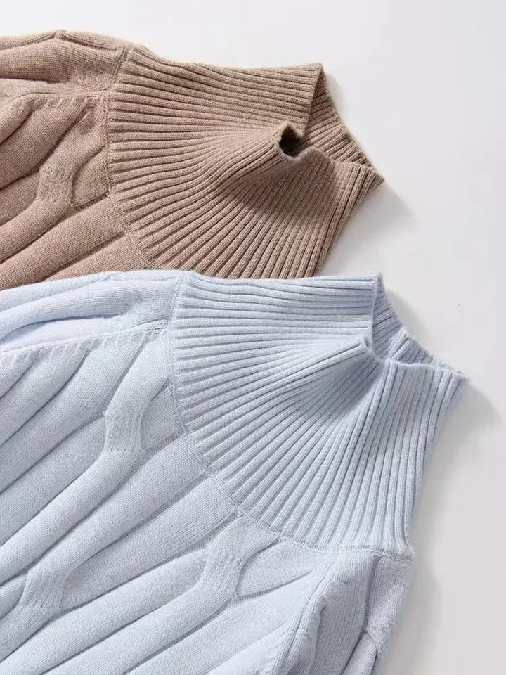 Aria Soft Cable-Knit Turtleneck Set