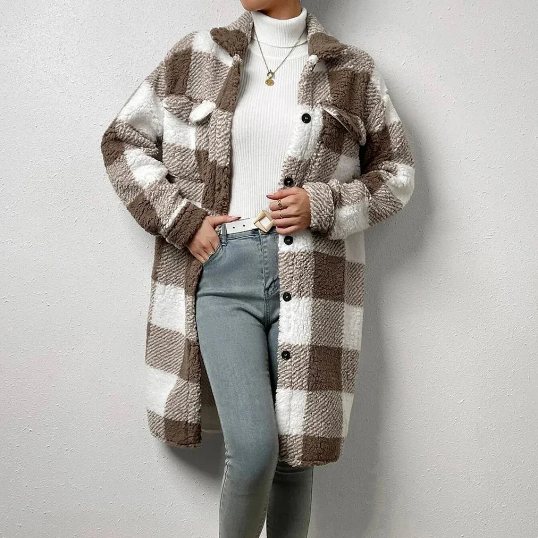 Harrington Plaid Longline Coat