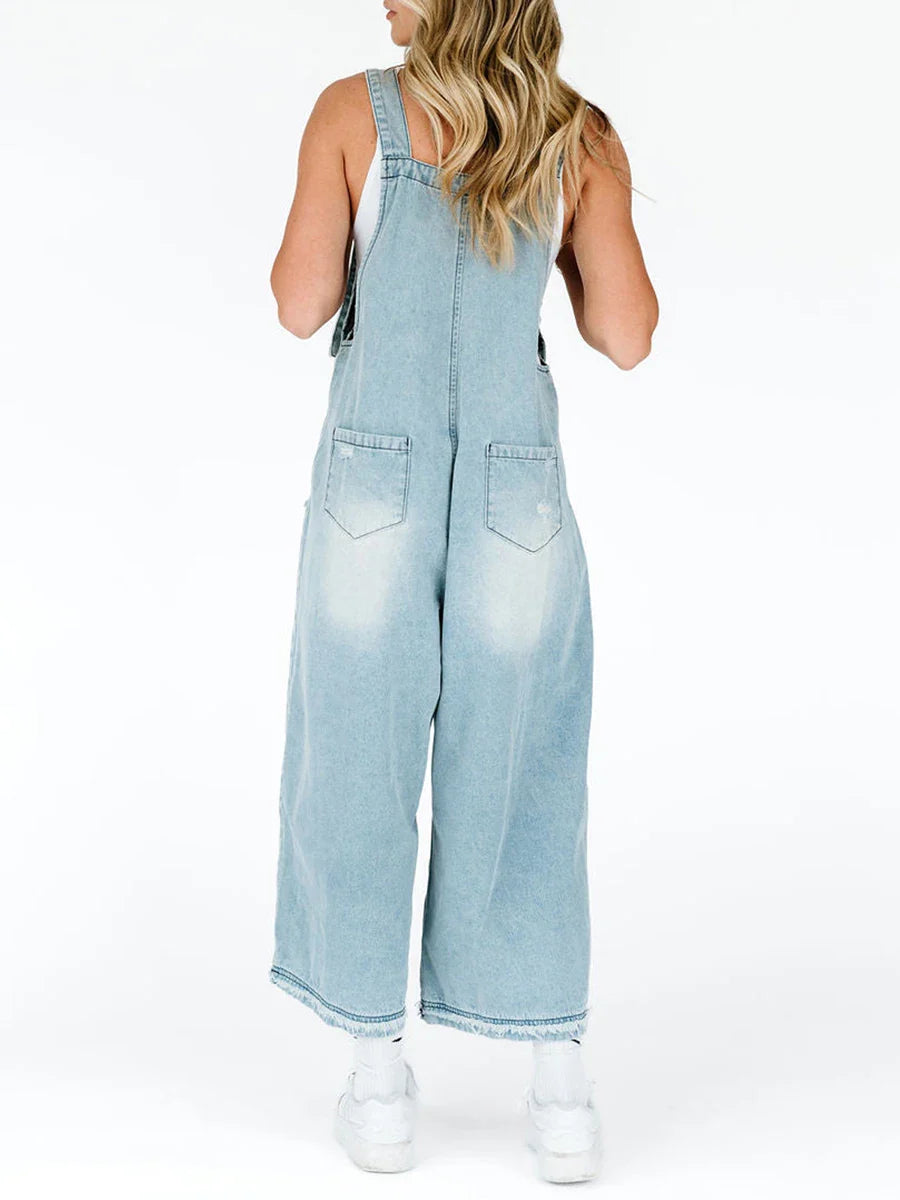 Luna Washed Denim Overalls