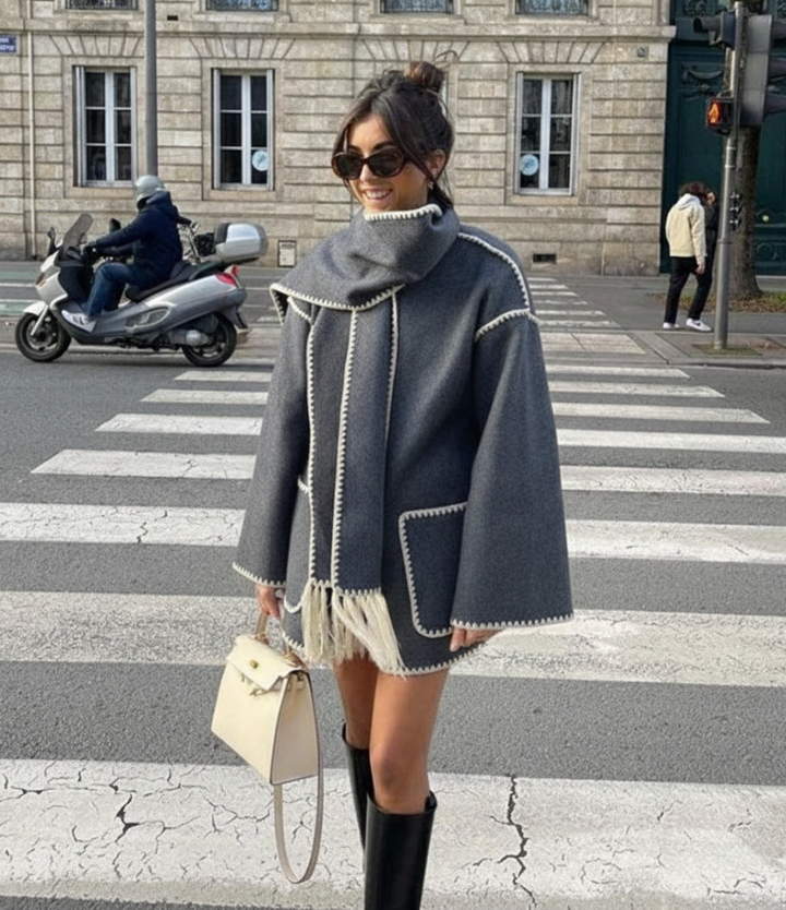 Seville Wool Scarf Coat