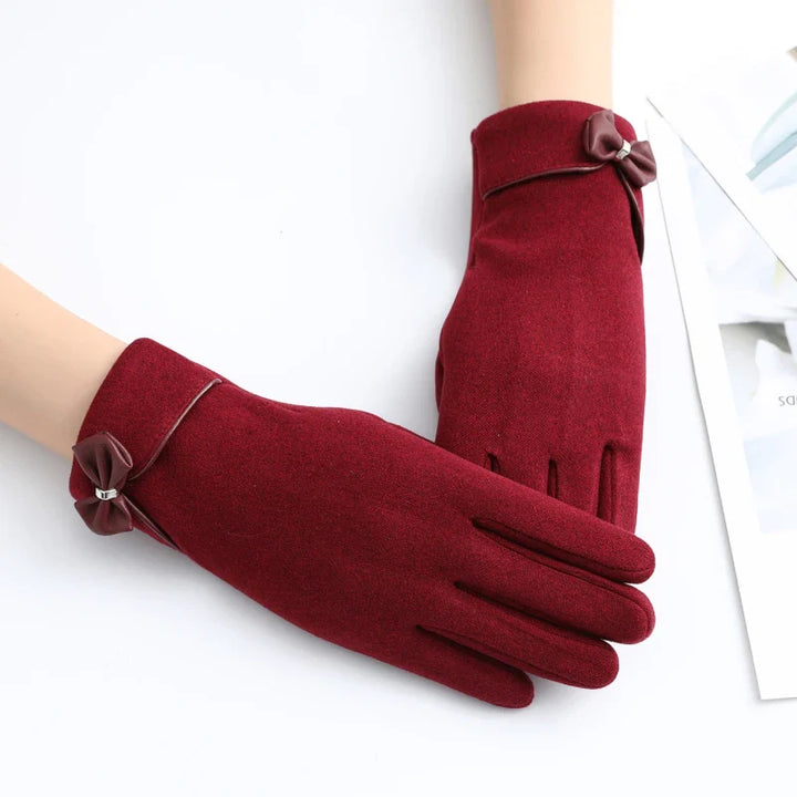Florence Wool-Blend Bow Gloves