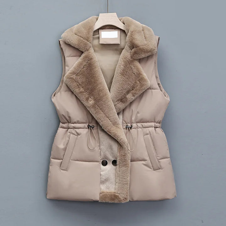 Geneva Faux Fur Quilted Vest