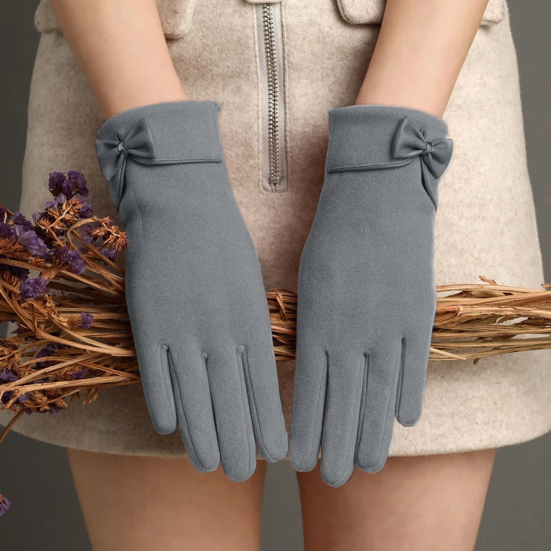 Florence Wool-Blend Bow Gloves