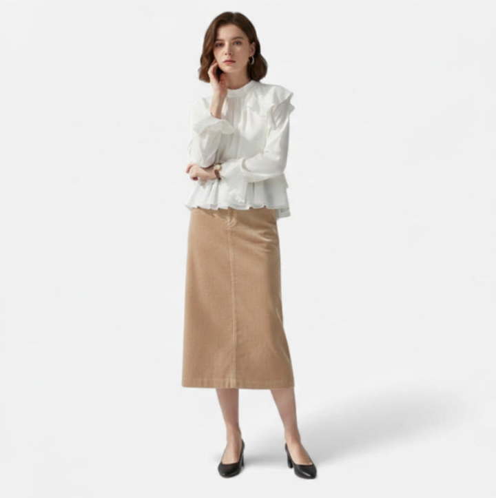 Sicily Corduroy Midi Skirt