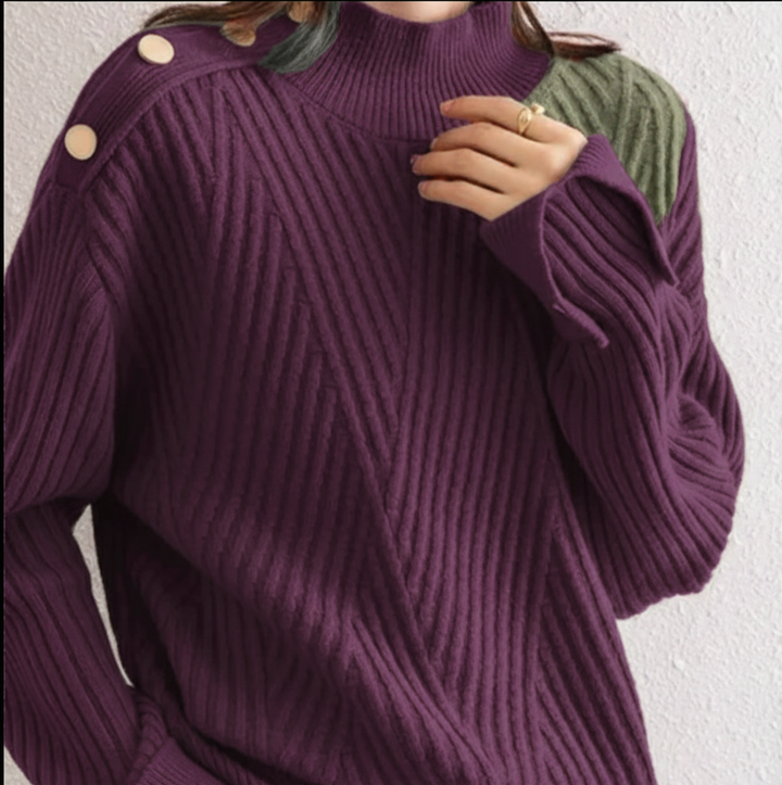 Sofia Ribbed Button Sweater
