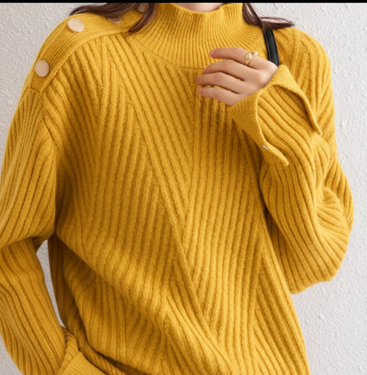 Sofia Ribbed Button Sweater