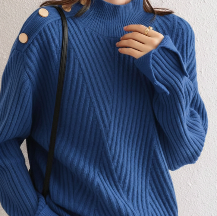 Sofia Ribbed Button Sweater