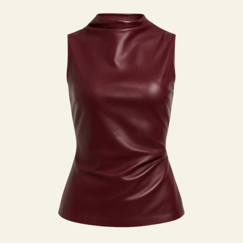 Ravenna Sleeveless Faux Leather Top