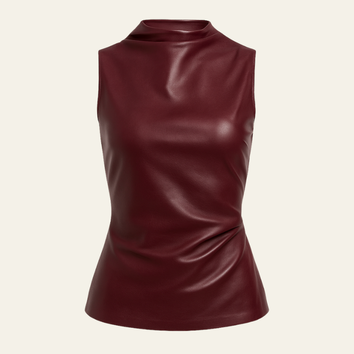 Ravenna Sleeveless Faux Leather Top