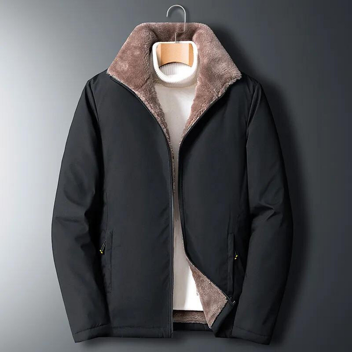 Men's Black Fluffy-Lined Jacket - Edward Fraiser