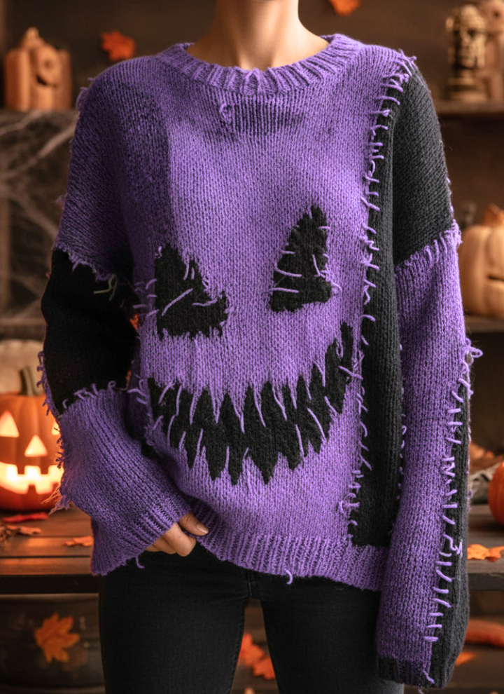 Halloweave Knit Pumpkin Sweater