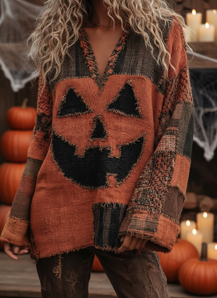 Halloweave Knit Pumpkin Sweater