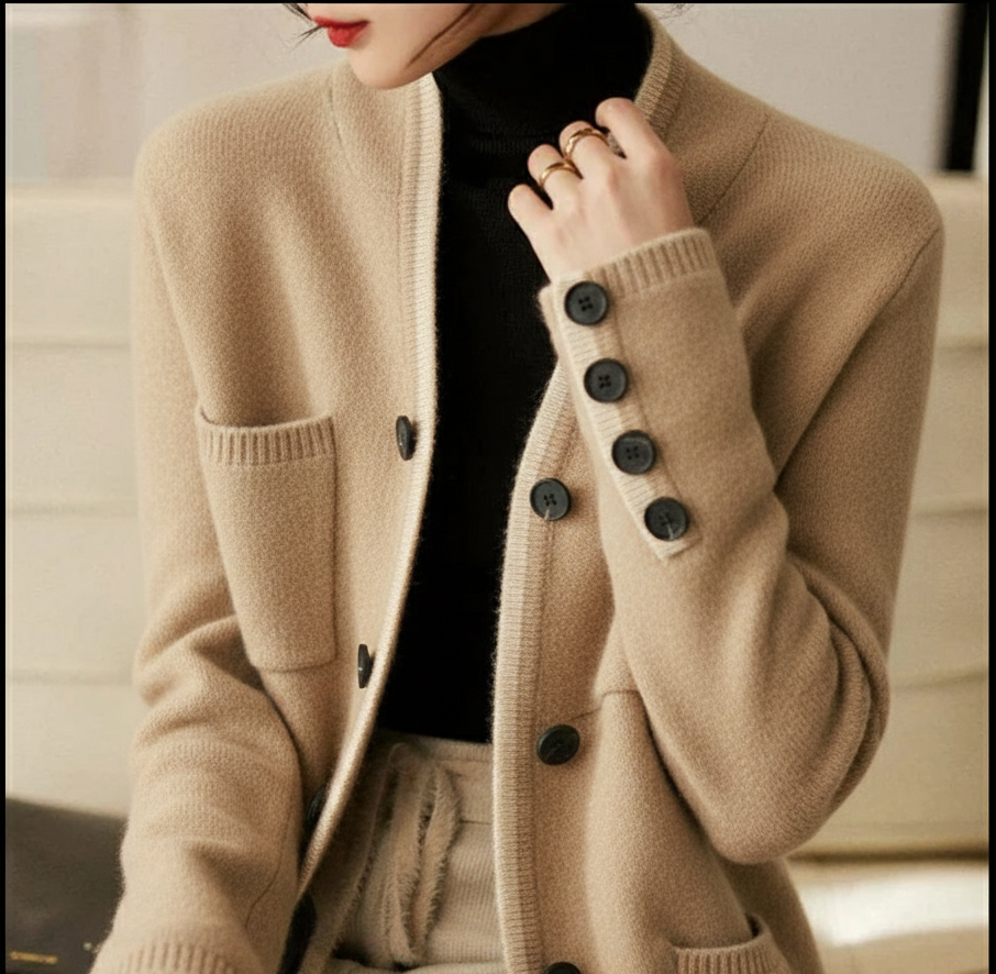 Vienna Contrast Knit Cardigan