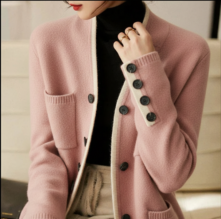 Vienna Contrast Knit Cardigan