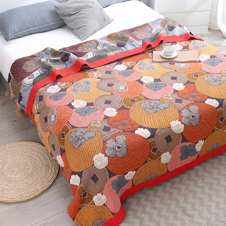 Persimmon Cotton Gauze Reversible Quilt