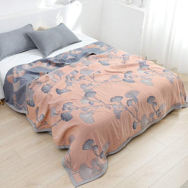 Liora Gauze Ginkgo Reversible Cotton Quilt