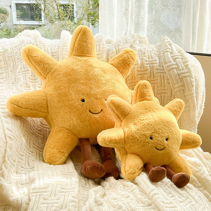 Sun and Moon Plush Pillow – Celestial Decorative Cushion