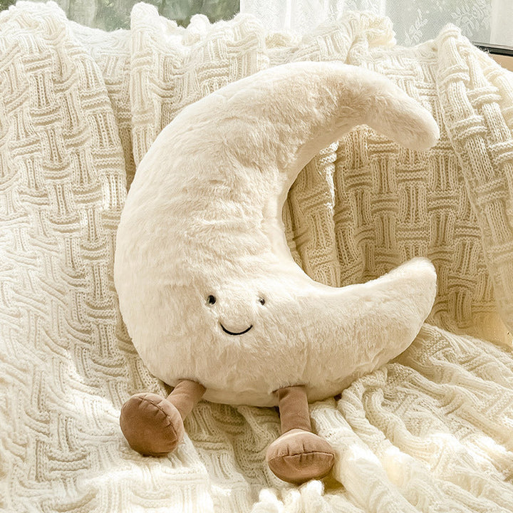 Sun and Moon Plush Pillow – Celestial Decorative Cushion