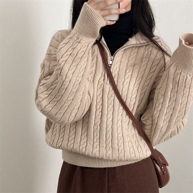 Fiona Cotton Zipper Sweater