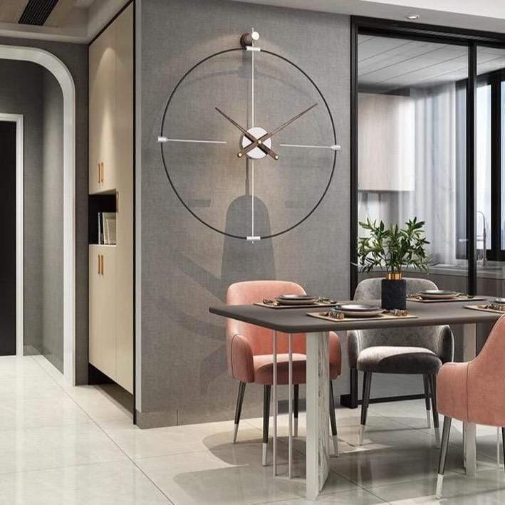 Modern Metal Frameless Wall Clock – Oversized Minimalist Design