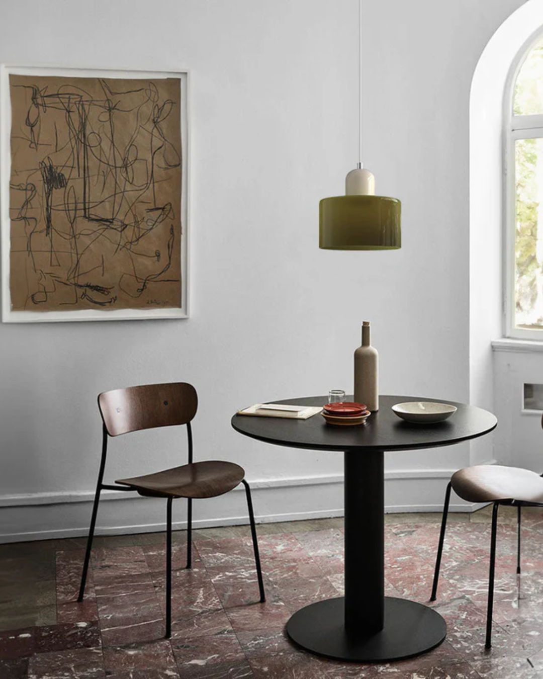 Glass Pendant Ceiling Light – Gloss Finish, Retro Dome Design