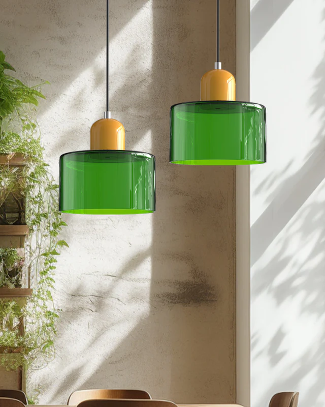 Glass Pendant Ceiling Light – Gloss Finish, Retro Dome Design
