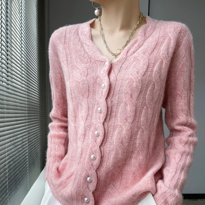 Athena 100% Wool Cardigan - Edward Fraiser