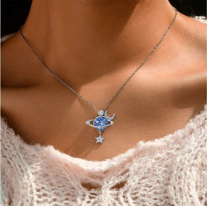 Zircon Star Moon Pendant