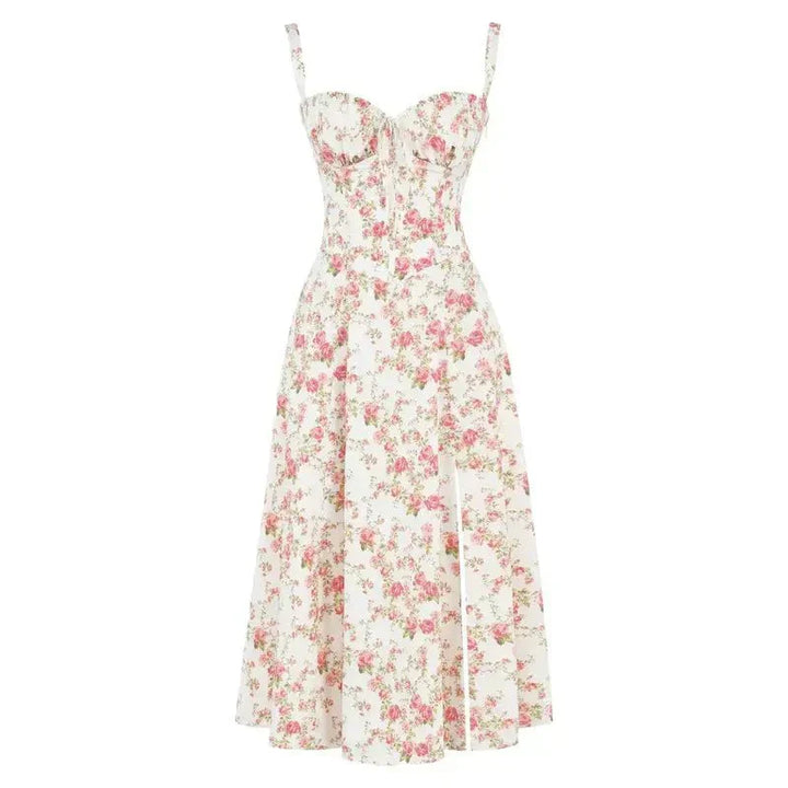 Cannes Floral Corset Midi Dress