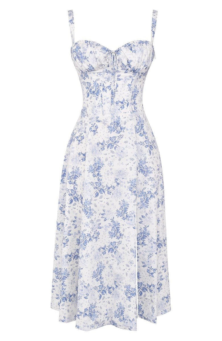 Cannes Floral Corset Midi Dress