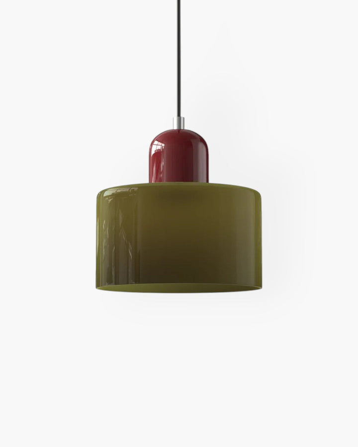 Glass Pendant Ceiling Light – Gloss Finish, Retro Dome Design