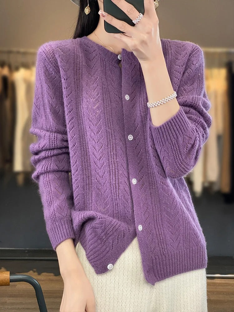 Santorini 100% Wool Cardigan - Edward Fraiser