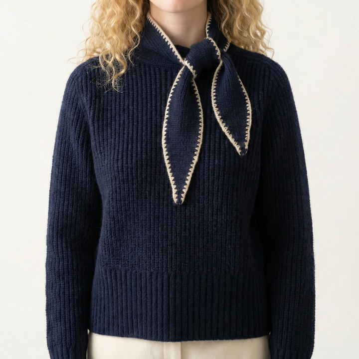 Lorméne Bow-Knit Pullover